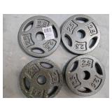 Lot of Four 2.5Lb weight Plates ) new)