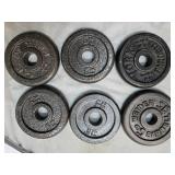 Lot of Six 2.5Lb weight Plates (USED)