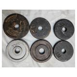 Lot of Six 2.5Lb weight Plates (USED)