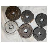 Lot of Six 2.5Lb weight Plates (USED)