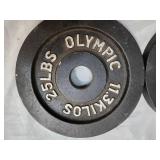 Lot of two 25Lb Weight Plates (USED)