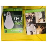 Lot of 8 LED Greenlite 100W Equivalent Light Bulbs (4 packs in each of the two boxes): New