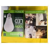 Lot of 8 LED Greenlite 100W Equivalent Light Bulbs (4 packs in each of the two boxes): New