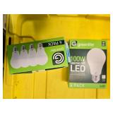 Lot of 8 LED Greenlite 100W Equivalent Light Bulbs (4 packs in each of the two boxes): New