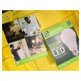 Lot of 8 LED Greenlite 100W Equivalent Light Bulbs (4 packs in each of the two boxes): New
