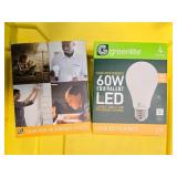 Lot of 8 LED Greenlite 60W Equivalent Light Bulbs (4 packs in each of the two boxes): New