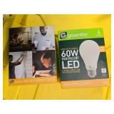 Lot of 8 LED Greenlite 60W Equivalent Light Bulbs (4 packs in each of the two boxes): New