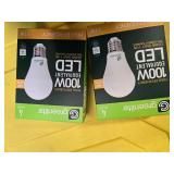 Lot of 8 LED Greenlite 100W Equivalent Light Bulbs (4 packs in each of the two boxes): New