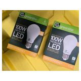 Lot of 8 LED Greenlite 100W Equivalent Light Bulbs (4 packs in each of the two boxes): New