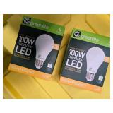 Lot of 8 LED Greenlite 100W Equivalent Light Bulbs (4 packs in each of the two boxes): New