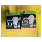 Lot of 8 LED Greenlite 100W Equivalent Light Bulbs (4 packs in each of the two boxes): New