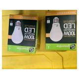 Lot of 8 LED Greenlite 100W Equivalent Light Bulbs (4 packs in each of the two boxes): New