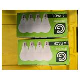 Lot of 8 LED Greenlite 100W Equivalent Light Bulbs (4 packs in each of the two boxes): New