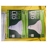 Lot of 4 LED Greenlite 120W Equivalent Light Bulbs (2 packs in each of the two boxes): New