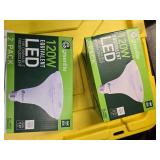 Lot of 4 LED Greenlite 120W Equivalent Light Bulbs (2 packs in each of the two boxes): New