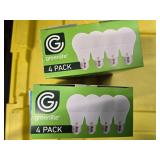 Lot of 8 LED Greenlite 100W Equivalent Light Bulbs (4 packs in each of the two boxes): New