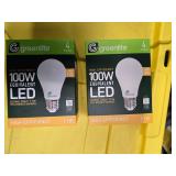 Lot of 8 LED Greenlite 100W Equivalent Light Bulbs (4 packs in each of the two boxes): New