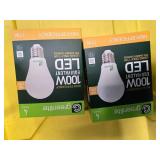 Lot of 8 LED Greenlite 100W Equivalent Light Bulbs (4 packs in each of the two boxes): New