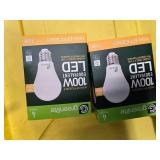 Lot of 8 LED Greenlite 100W Equivalent Light Bulbs (4 packs in each of the two boxes): New