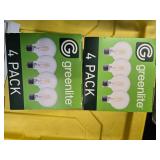 Lot of 8 LED Greenlite 40W Equivalent Light Bulbs (4 packs in each of the two boxes): New