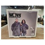 The Wayy  Unisex Big Hoodie, Plush Lined Over-Sized Hoodie, One-Size Fits Most (Gray)