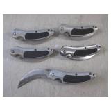 (EC1) 5 Folding Knives with Belt Cl...