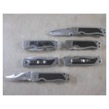 (BSB) 6 Folding Knives with Belt Cl...