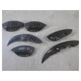 (BSB) 6 Folding Knives with Belt Cl...