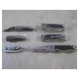 (BSB) 6 Folding Knives with Belt Cl...