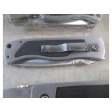 (BSB) 6 Folding Knives with Belt Cl...