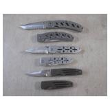 (BSB) 6 Folding Knives with Belt Cl...