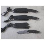 (BSB) 3 - 7" Fixed Blade Knives wit...