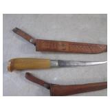 (H-1) 2 Vintage Wood Handle Fishing...