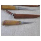 (H-1) 2 Vintage Wood Handle Fishing...