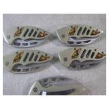 (EC1) 6 Folding Knives with Belt Cl...