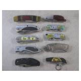 (BSB) 10 Assorted Folding Knives...