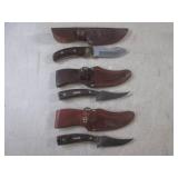 (BSB) 3 Fixed Blade Knives with Lea...