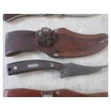 (BSB) 3 Fixed Blade Knives with Lea...