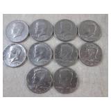 (CNTR) 10 Assorted Kennedy Half Dol...