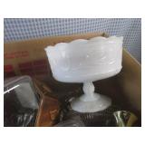 (F-2) Box Full of Assorted Glass Va...