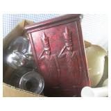 (F-2) Box Full of Assorted Glass, C...