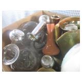 (F-2) Box Full of Assorted Glass, C...