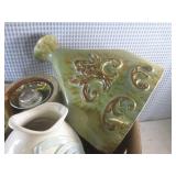 (F-2) Box Full of Assorted Glass, C...