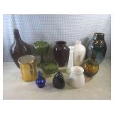 (EW3) Assorted Colored Glass Vases ...