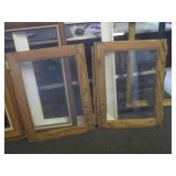 (C-2) 2 Glass Front Cabinet Doors a...