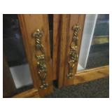 (C-2) 2 Glass Front Cabinet Doors a...