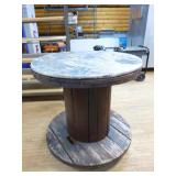 Wooden Spool Table on Swivel Casters