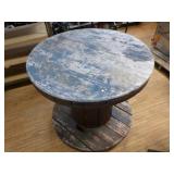 Wooden Spool Table on Swivel Casters