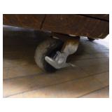 Wooden Spool Table on Swivel Casters