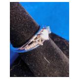 Sterling Silver Opal and Blue Topaz Ring - Size 7